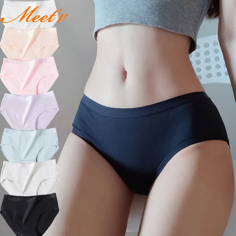 Meet'r Soft No Trace Design DessousBaumwolle Nahtlose Damen Höschen Dessous Unterwäsche Bequeme atmungsaktive reine Farbe Slips