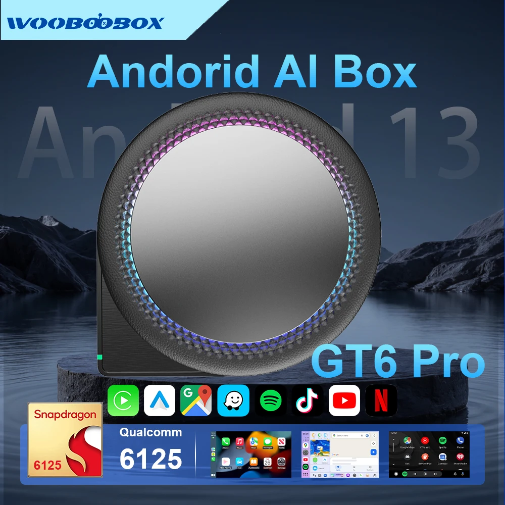 3in1 CarPlay Android Auto Ai Smart Box Wireless Auto USB WIFI Adapter For Youtube Netflix TikTok Universal Honda Plug GT6 Pro