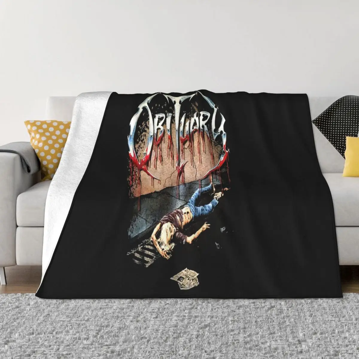 Obituary Slowly We Rot American Death Metal Band Sizes S To 6Xl Oversize Style Print Casual Fitness Throw Blanket