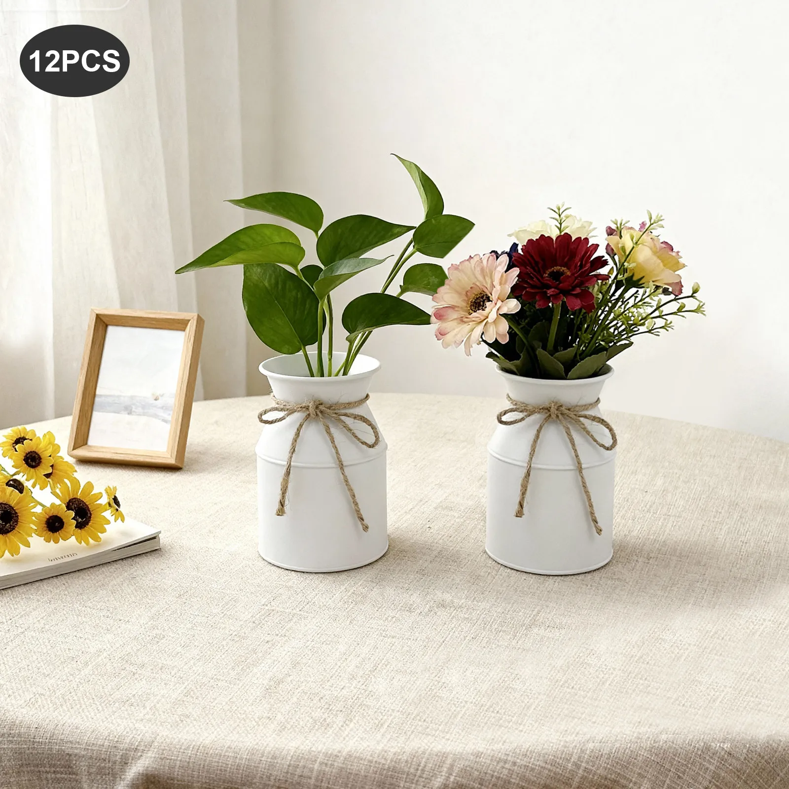 12 قطعة المزهريات الزهور سطح المكتب الديكور مزهرية صغيرة المائية الزهور المجففة غرفة المعيشة غرفة الطعام زهرية الديكور