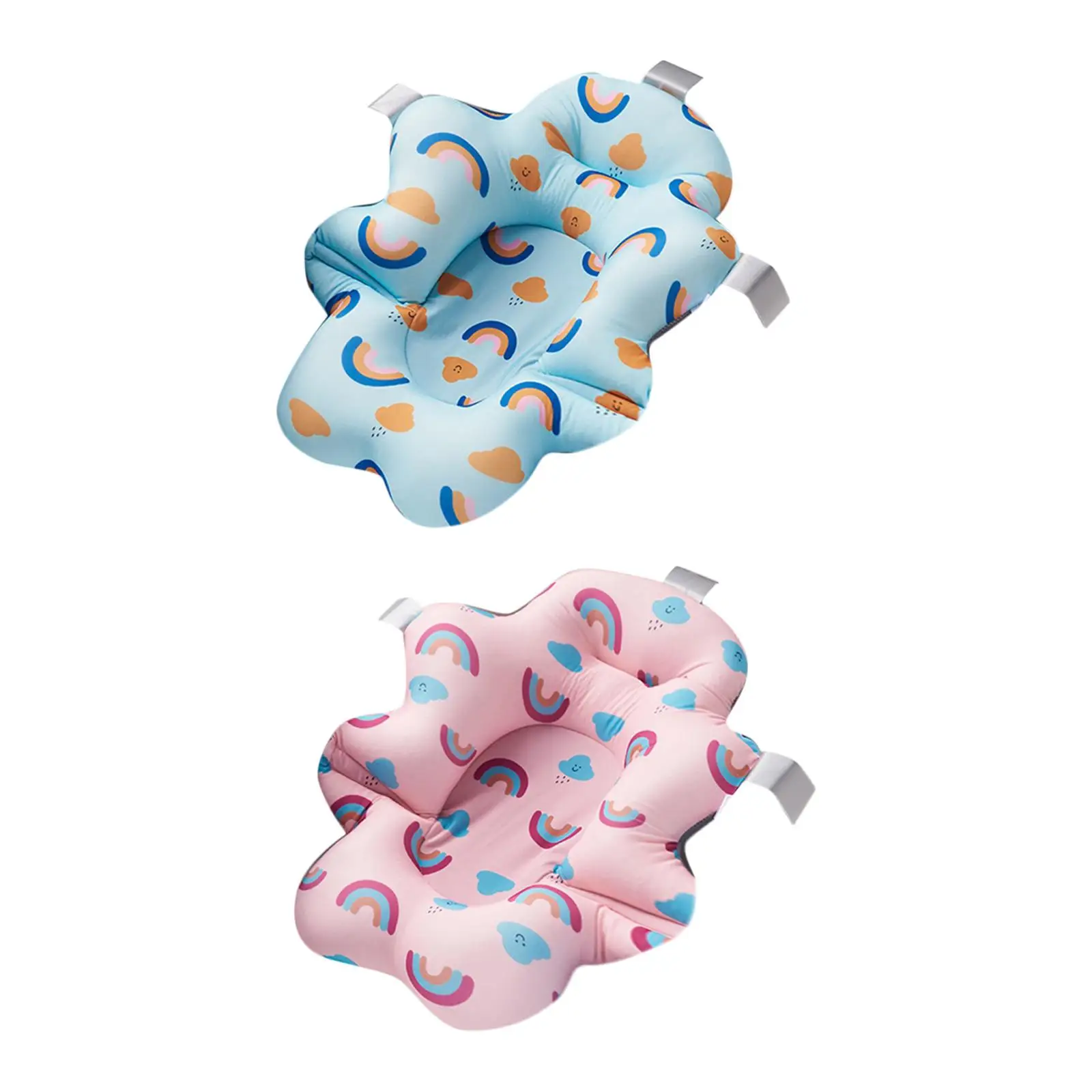 Asiento de bañera flotante para niños, almohadilla de cojín de baño para bebés, alfombrilla de apoyo para recién nacidos, alfombrilla de bañera para niñas y niños de 0 a 6 meses