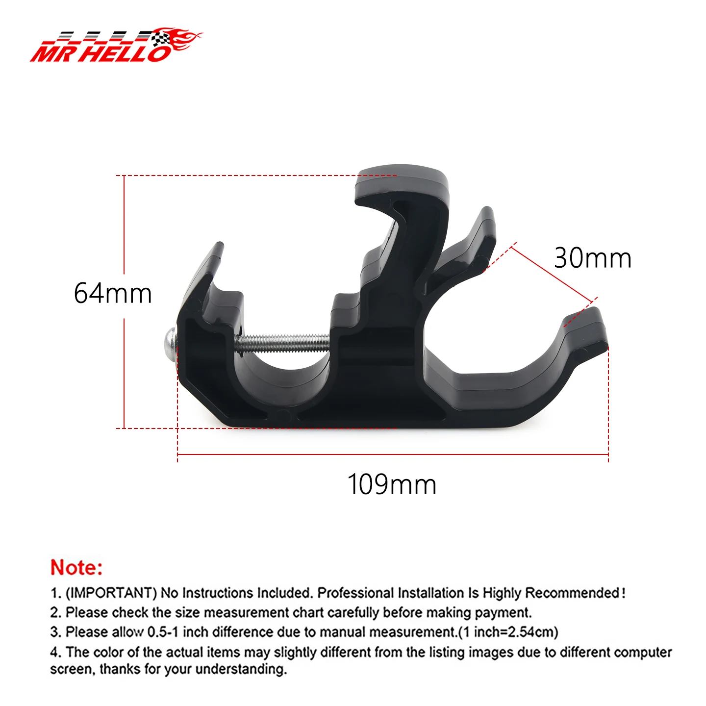 Flashlight Holder Bracket Mount for Jeep Wrangler Unlimited 4-Door JL & 2020-2022 Gladiator JT Car Accessories