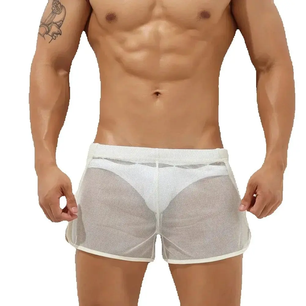 

Men's Running Shorts Gym Sports Trunks Basketball Jogging Aro Pants Soccer Workout Transparent Loungewear Sheer Homewear Pajama