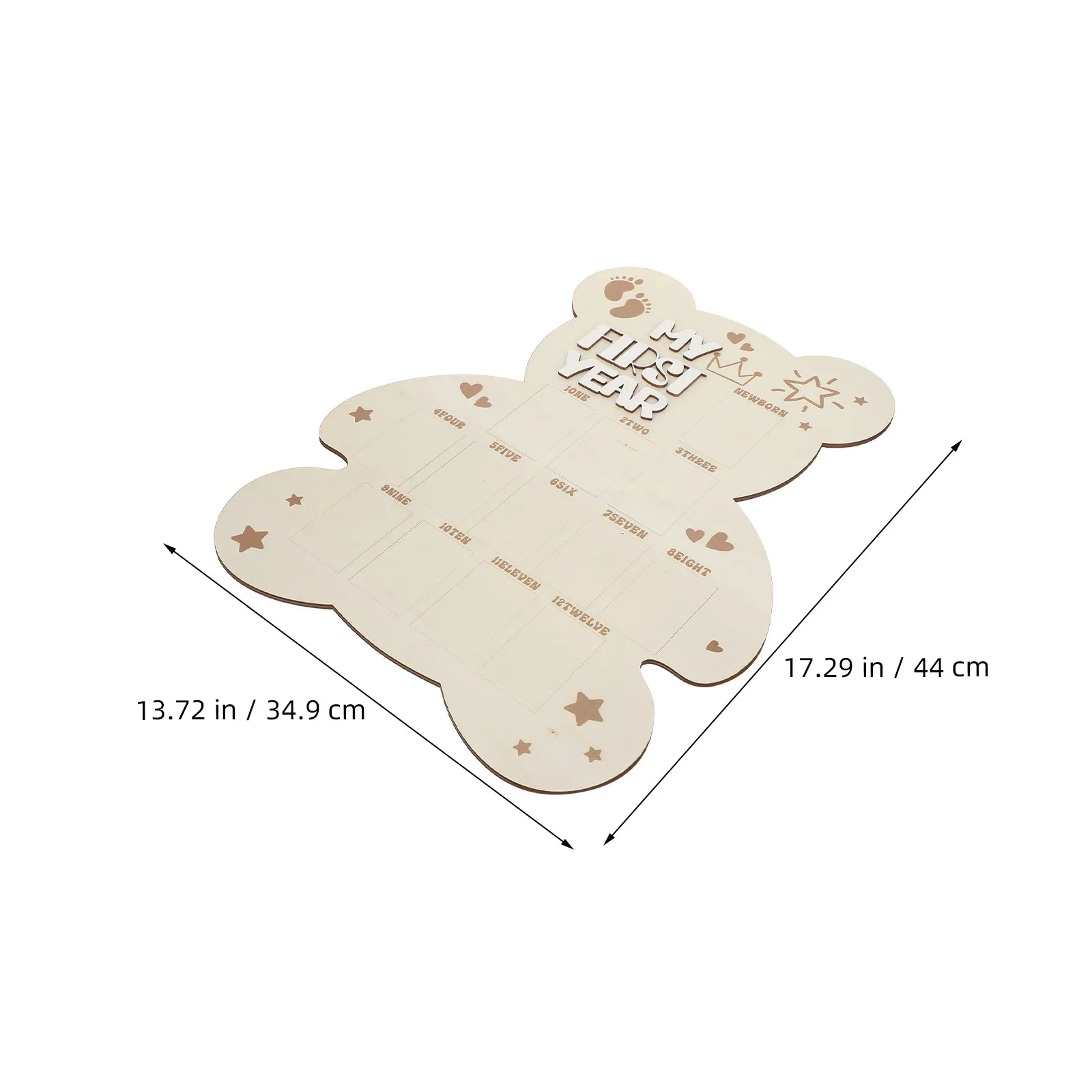 Baby First Year Photo Board Wooden Newborn Picture Frame Nursery Wall Art Growth Keepsake Photoshoot Prop