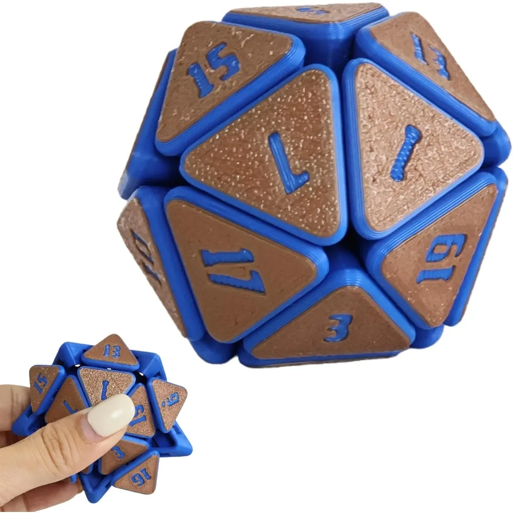 Squishy D20 Fidget impreso en 3D: cubo para aliviar el estrés para la ansiedad y el enfoque, juguete sensorial que clic satisfacen para adultos