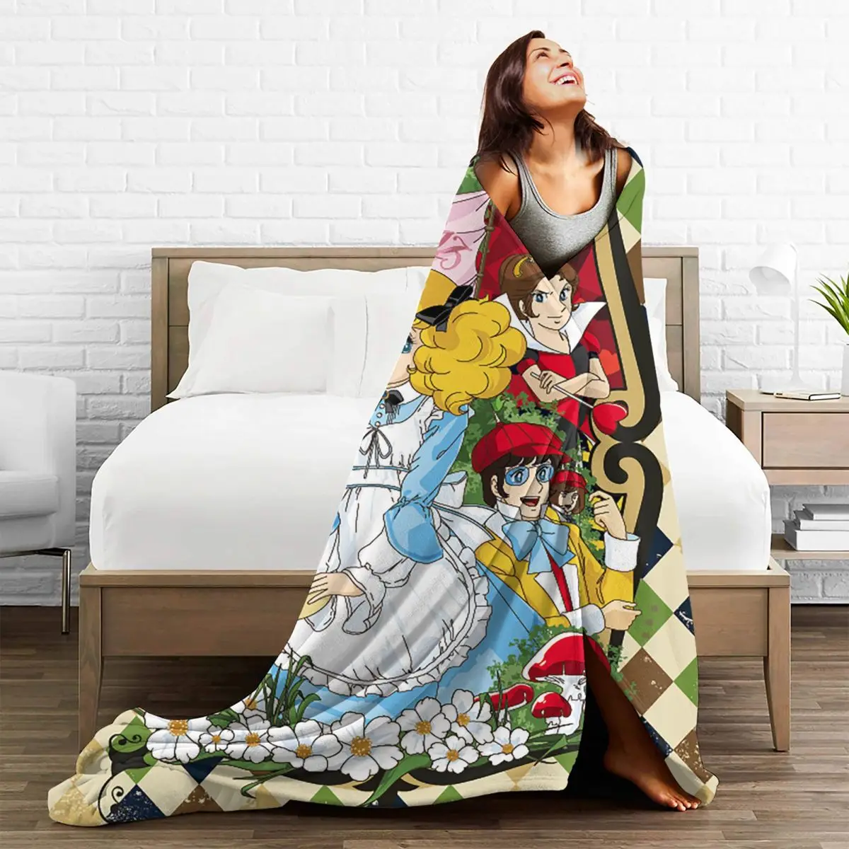 Candy Candy Anime Kurin Blanket Kawaii Japanese for kids Fuzzy Vintage Breathable Throw Blankets for Home All Season