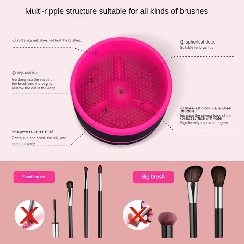 Electric Makeup Brush Cleaner Machine Automatic Cosmetic Brushes Cleanser Tool For All Size Beauty Makeup Brush Set