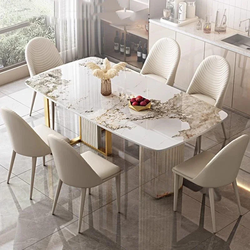 

Rectangular Dining Table Modern Unique Waterproof Kitchen Dining Tables White Space Saving Design Mesa De Jantar Home Furniture