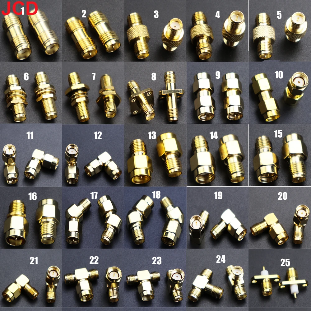 2PCS SMA To SMA Adapter SMA Male Female To Male Female RP SMA Straight 3 Way Right Angle 90 135 Degree RF Connector for Antenna