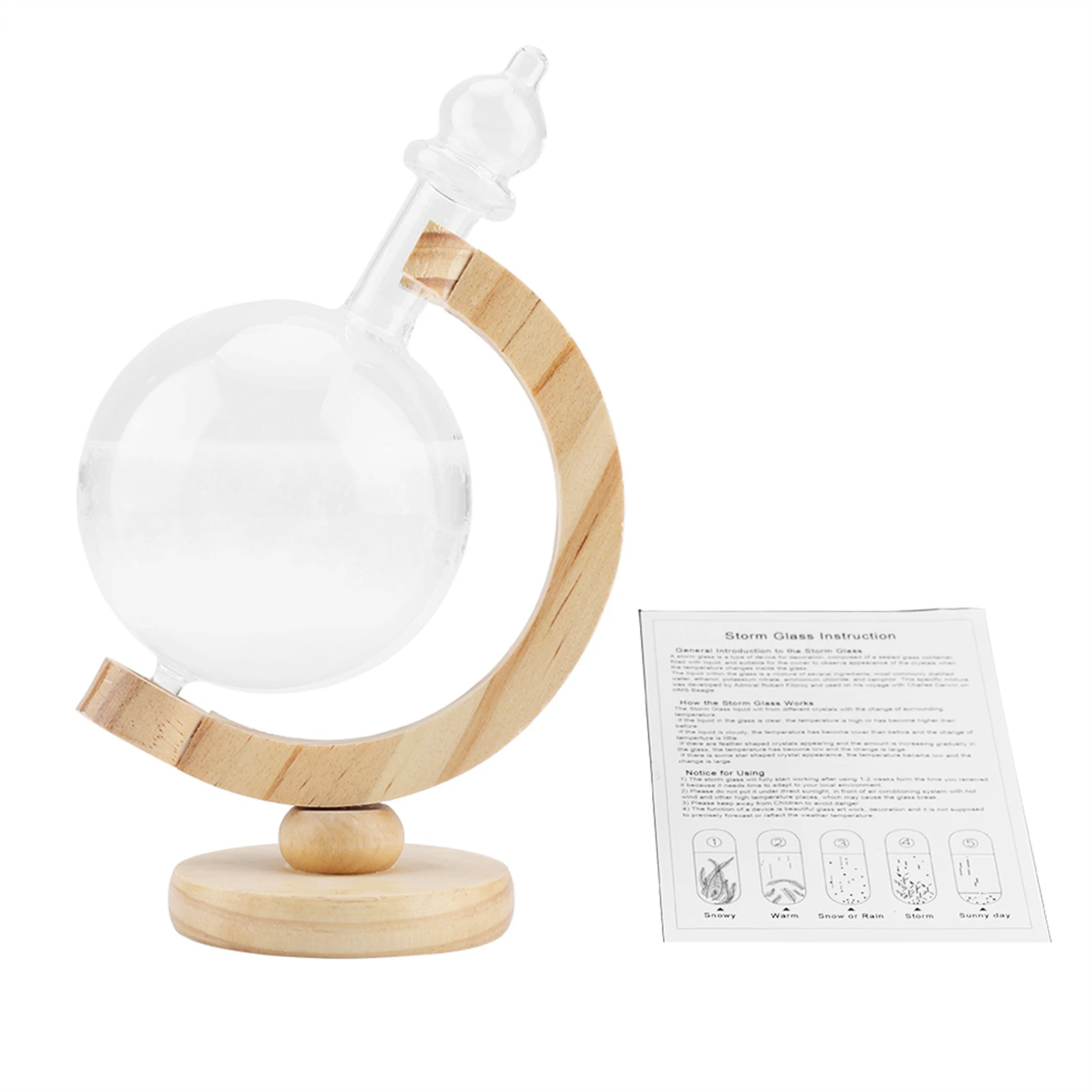 Storm Glass Forecaster Barometer Storm Glass  Globe shaped Storm Glass Bottle Desktop Weather Station Weather Predictor