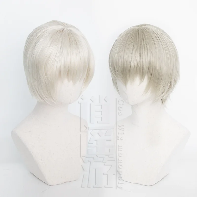 Inumaki toge cosplay peruca anime jujutsu kaisen 30cm cinza claro resistente ao calor cabelo sintético festa de halloween cosplay perucas + peruca boné