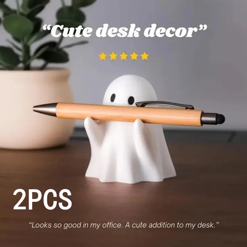 1/2PCS Ghost Pen Holder -Plastic Desktop Storage, Suitable for Office Home, Halloween Decorative Creative Gift, Fun Stationer
