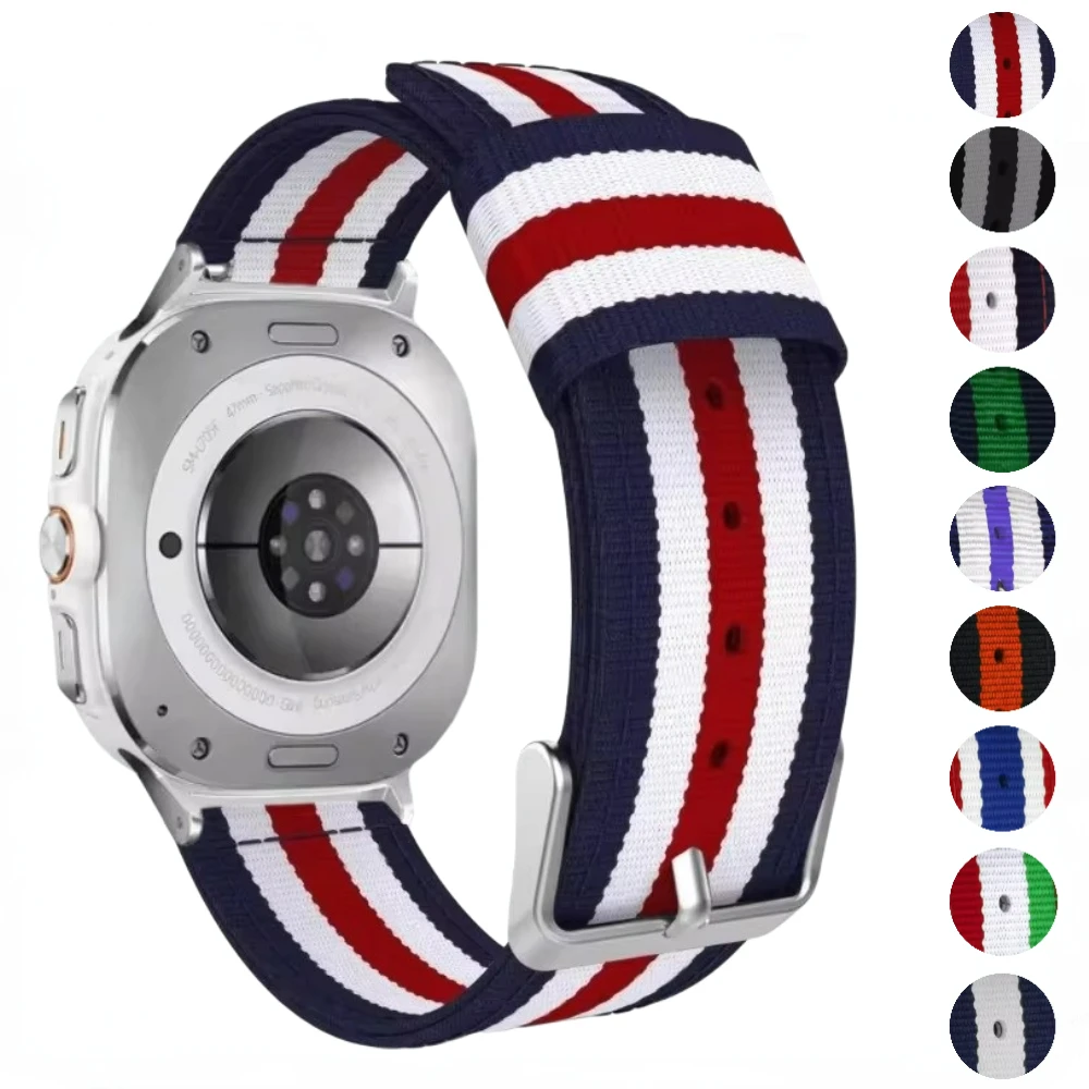 

Canvas Nylon Strap for Samsung Galaxy Watch Ultra 47mm Band Breathable Adjustable Wristband for Galaxy Watch Ultra 47mm Bracelet