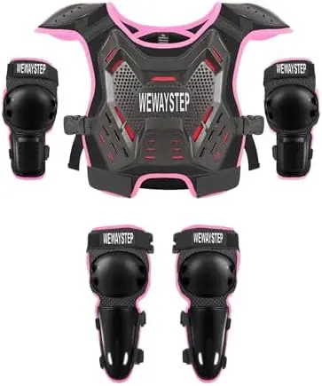 

Kids Motocross Body Armor Vest & Knee Elbow Pads Set - Off-Road ATV MTB Gear