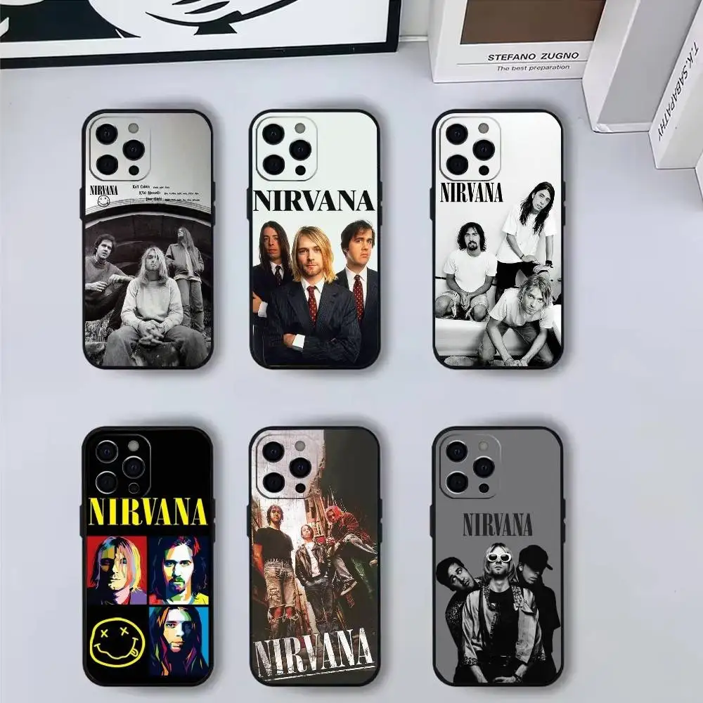 

N-Nirvana bandS Phone Case Silicone Soft For IPhone 17 16 15 14 13 12 11 X XR Plus Pro Max Plus