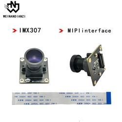 Moduł kamery HD 1080P 1920*1080 MIPI raspberry pi, czujnik IMX307 1/2,8/Fi widzenia: 140 ° Szerokokątny interfejs MIPI 24PIN csi