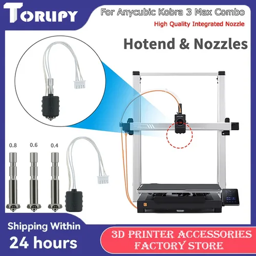 Boquilla para Anycubic Kobra 3 Max, extremo caliente Kobra 3 Max Combo, boquilla de intercambio rápido de acero endurecido 0,4 0,6 0,8mm, accesorios Kobra 3 Max