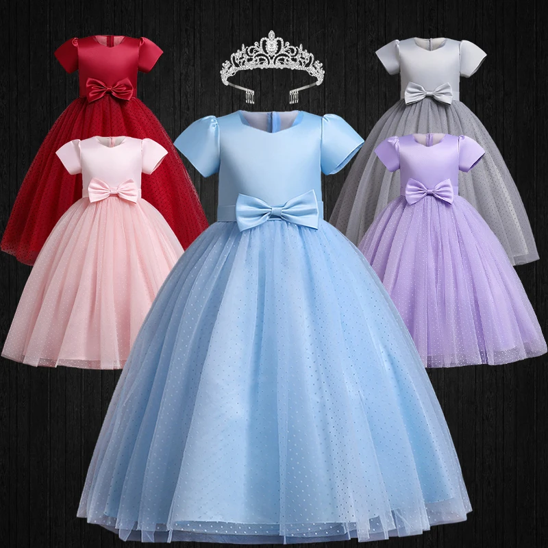 

Formal Children's Elegant Long Dress for Girls Weddings Bridesmaid Evening Graduation Ceremonial Party Prom Luxury Dresses Gala