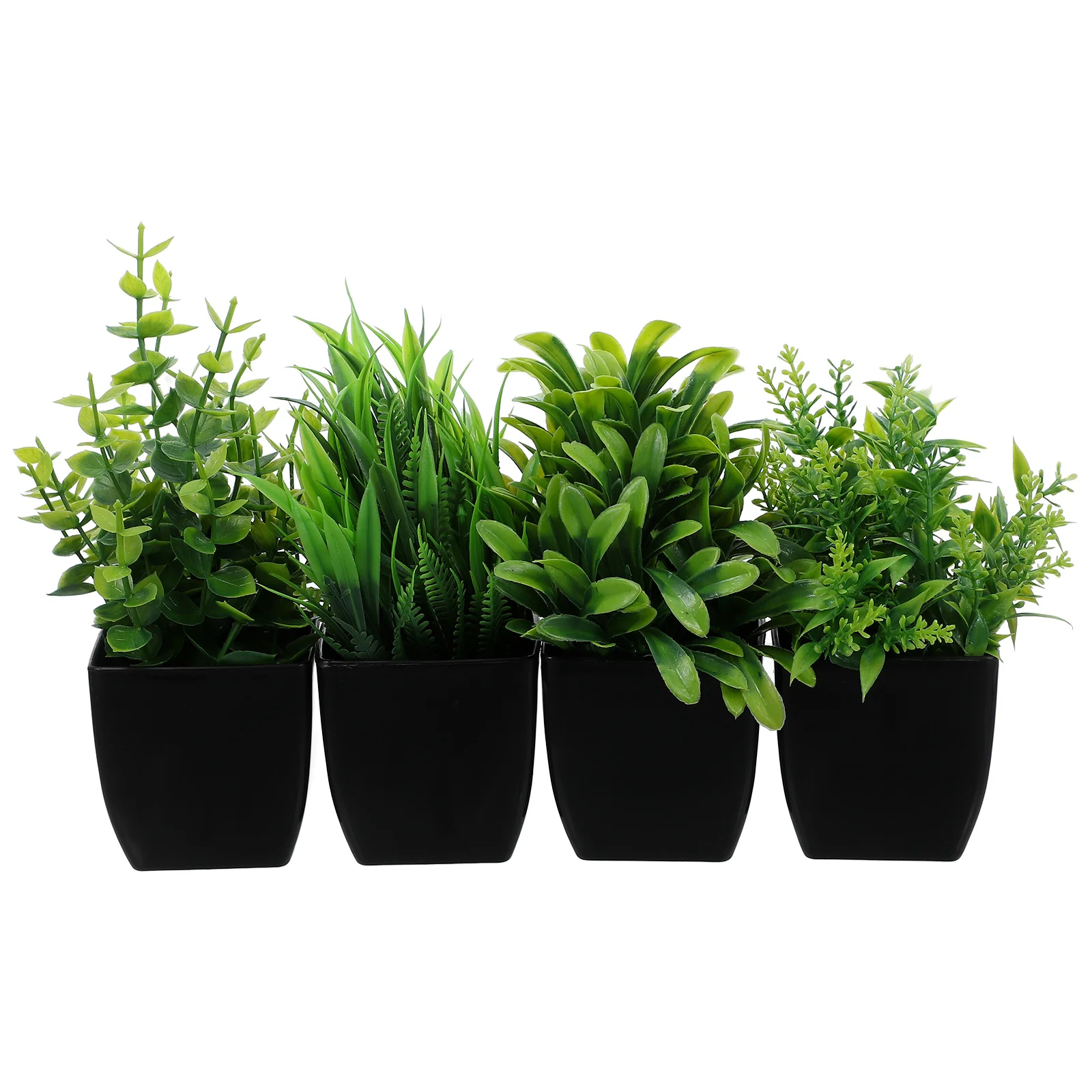 4 Pcs Artificial Plant Pot Plants Indoor Potted Black Eucalyptus Bathroom Vases Accessories Flowerpot Decor Decorations