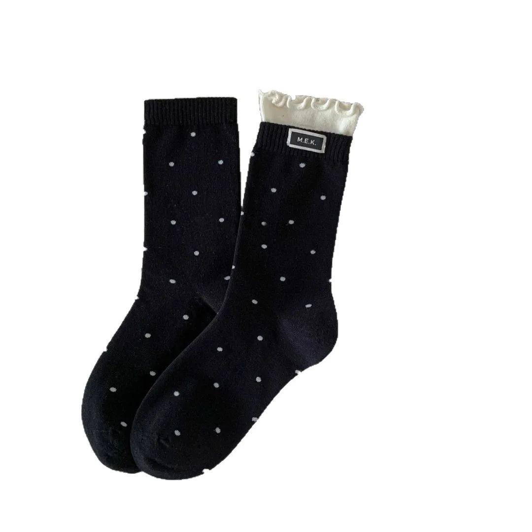 تنفس المرأة منتصف العجل الجوارب الباليه مستوحاة الدانتيل تقليم نقطة تصميم كشكش تكويم لينة مريحة نمط الجوارب غير رسمية