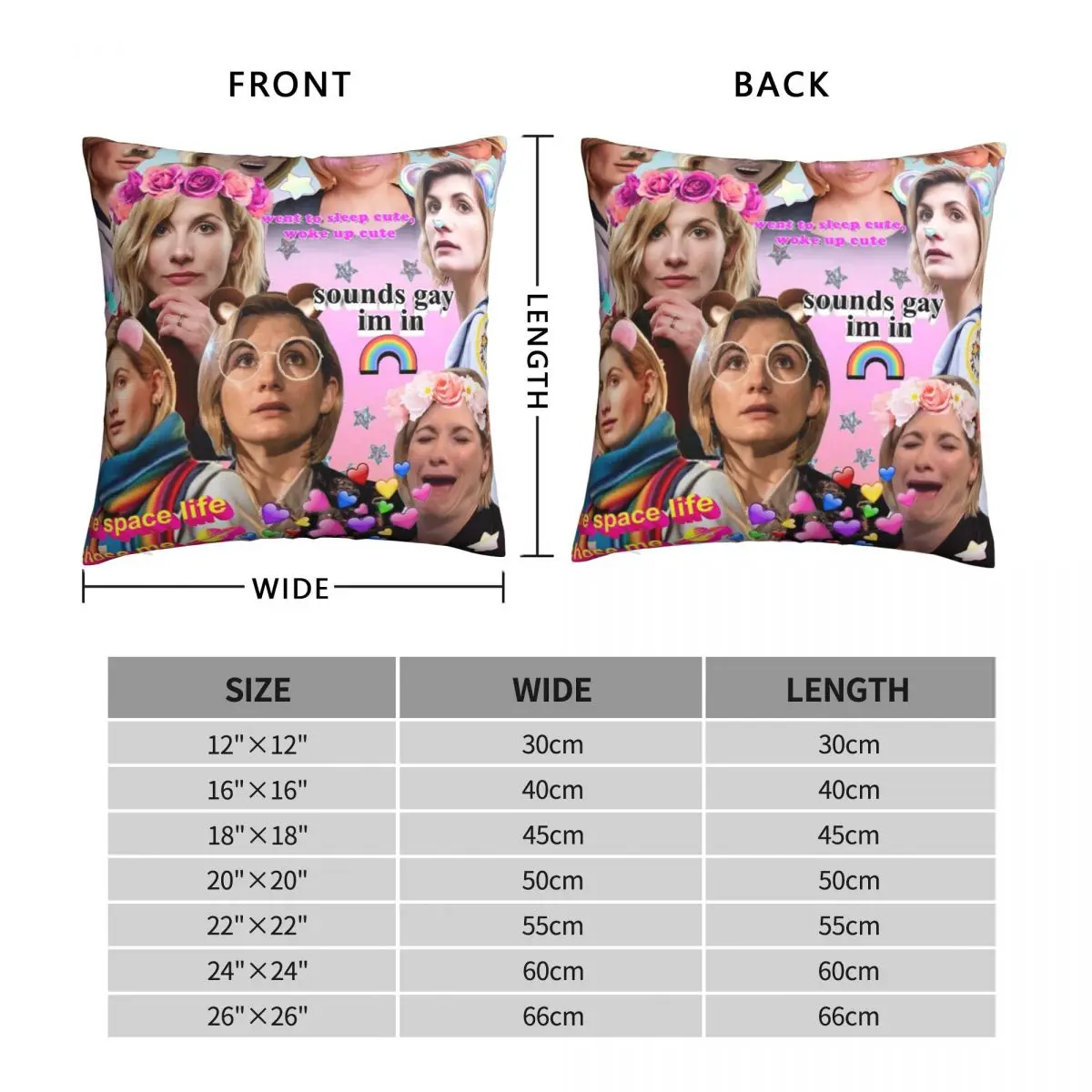 Tumblr Collage Jodie Whittaker Pillowcase Polyester Linen Velvet Pattern Zip Decorative Home Cushion Cover