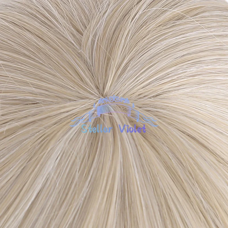 بستاني إيما وودز شعر مستعار لعبة الهوية الخامس تأثيري الشعر الاصطناعية البستاني تأثيري الباروكات 40 سنتيمتر البيج هالوين حفلة غطاء شعر مستعار مجاني