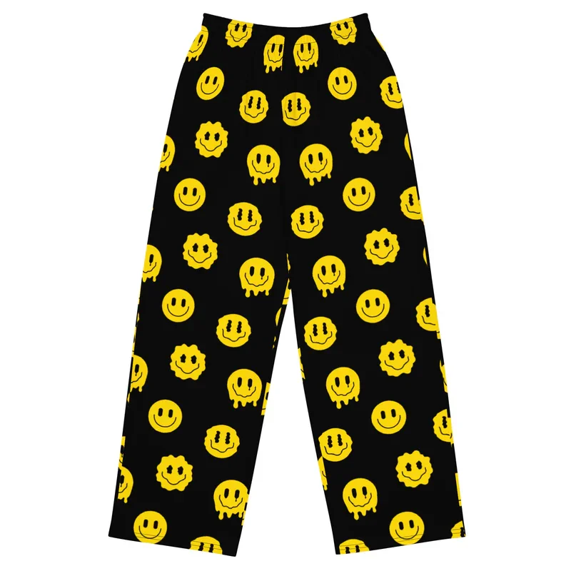2024 New Women's Large Size Floor-Mopping Pants 3D Printed Pattern Daily Home Casual Pants Breathable Loose Straight Pants