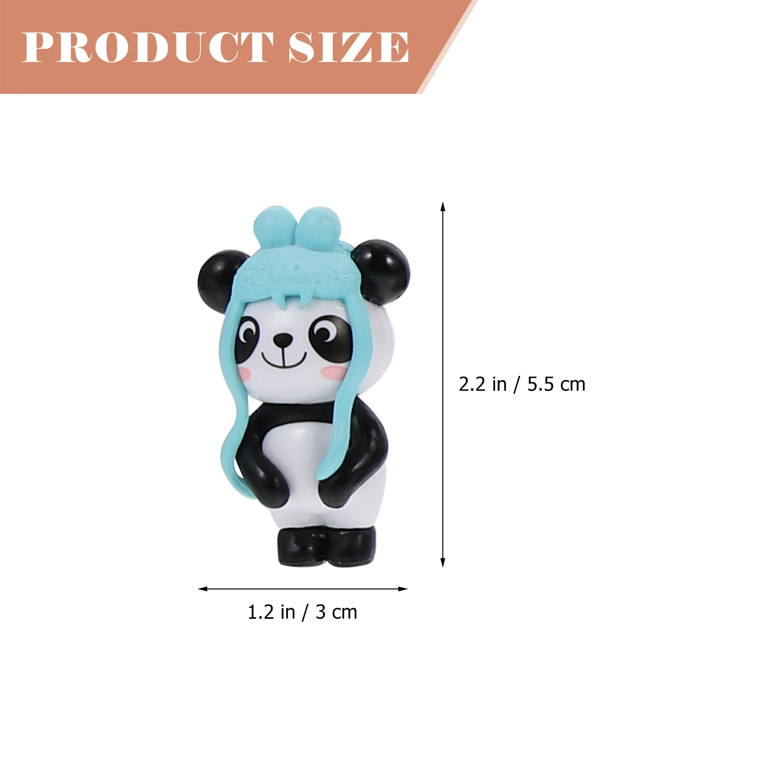 

8Pcs Mini Panda Cake Decor Decorative Animal Ornaments Cartoon Birthday Dessert Decoration Miniature Panda Cake Decors