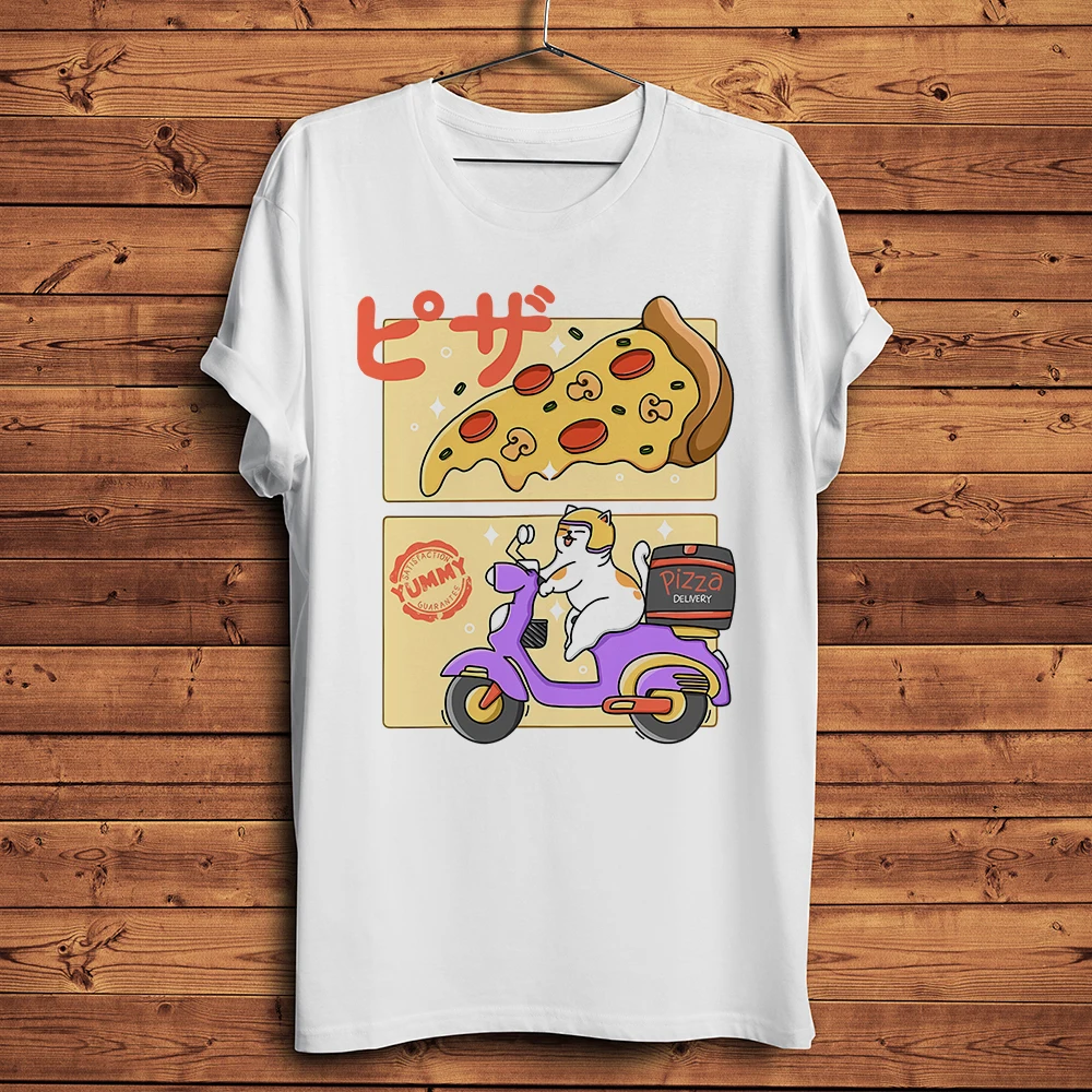 Neko Cat Ramen Taiyaki Onigiri Takoyaki Pizza Funny Meow TShirt Men Homme Casual Short Sleeve Tee Unisex Streetwear T Shirt