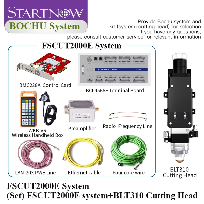 Startnow BOCI 4KW BLT310 Fiber Automatic Focusing Intelligent Monitoring Laser Cutting Head With FSCUT2000E Controller System Se