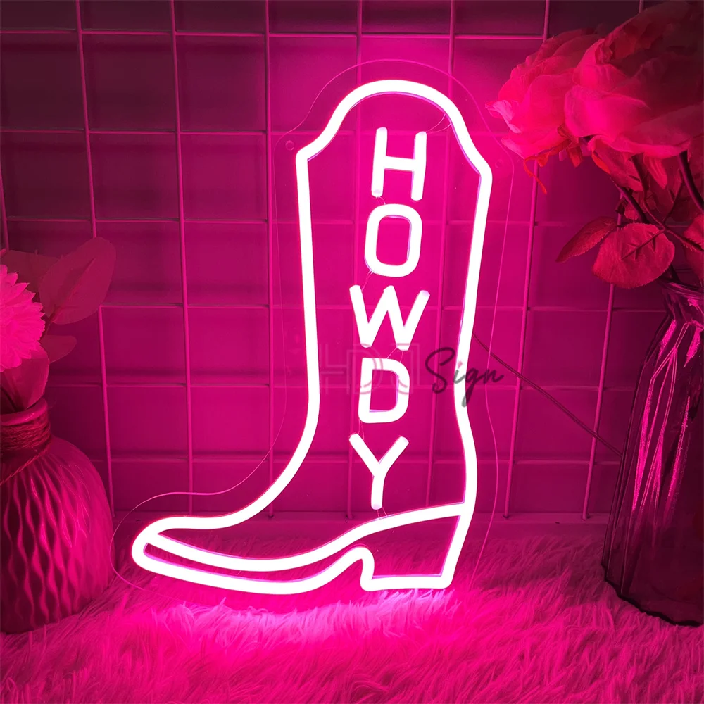 

Неоновые светодиодные вывески HOWDY BeautySalon, неоновые огни, USB, украшение для спальни, магазина шелковицы, настенный художественный декор для дома, неоновая вывеска