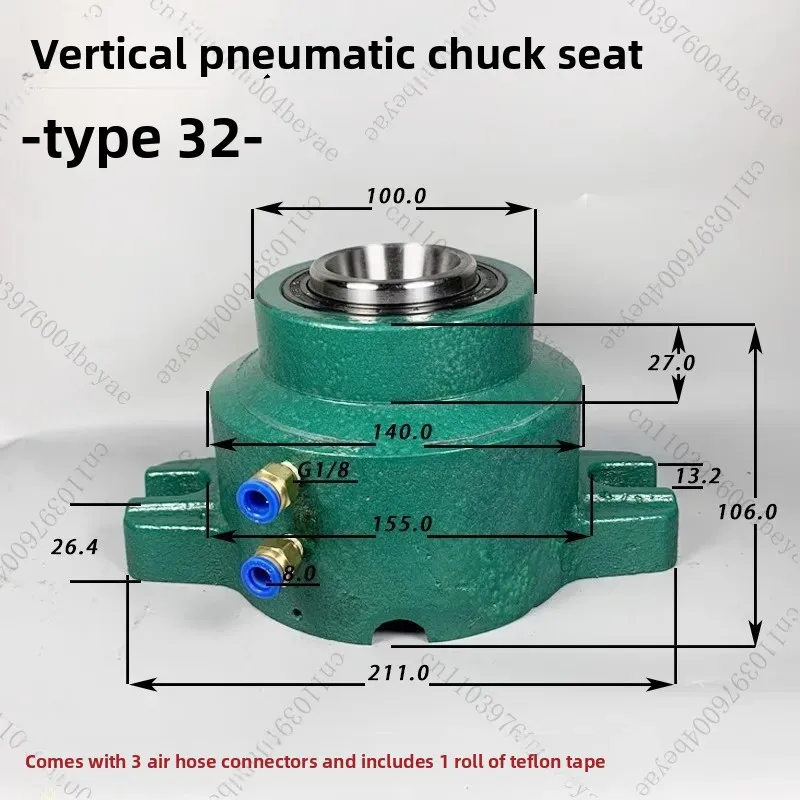 15/32 Type Pneumatic Chuck Seat Instrument Lathe Chuck Holder Vertical Clamp Holder