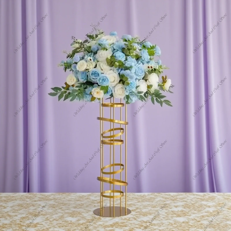 4 Gold Metal Flower Stand Wedding Table Centerpieces Metal Flower Centerpiece Holder for Wedding Party Decor ivy24