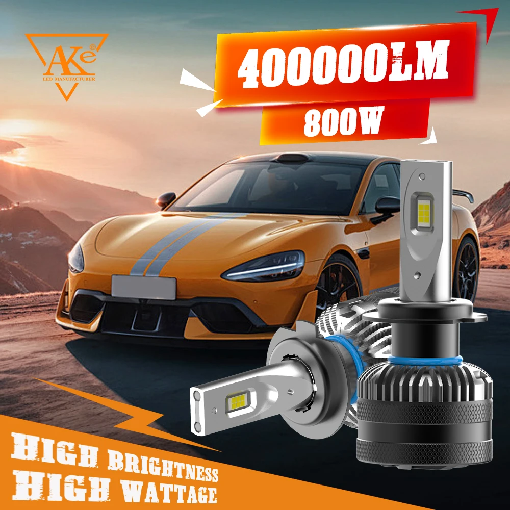 

H4 Fog Light H7 LED Headlight Car Light, Two Copper Pipe, Canbus 1:1 Plug&Play, 400000LM 800W H1 H11 9005 9006 9012 Auto Bulb