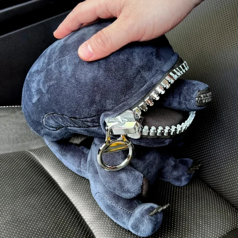 Alien Xenomorph Shaped Zipper Mouth Plush Doll Kawaii Plush Pillows Stuffed Toy Cartoon Decor Trendy Toys Birthday Present