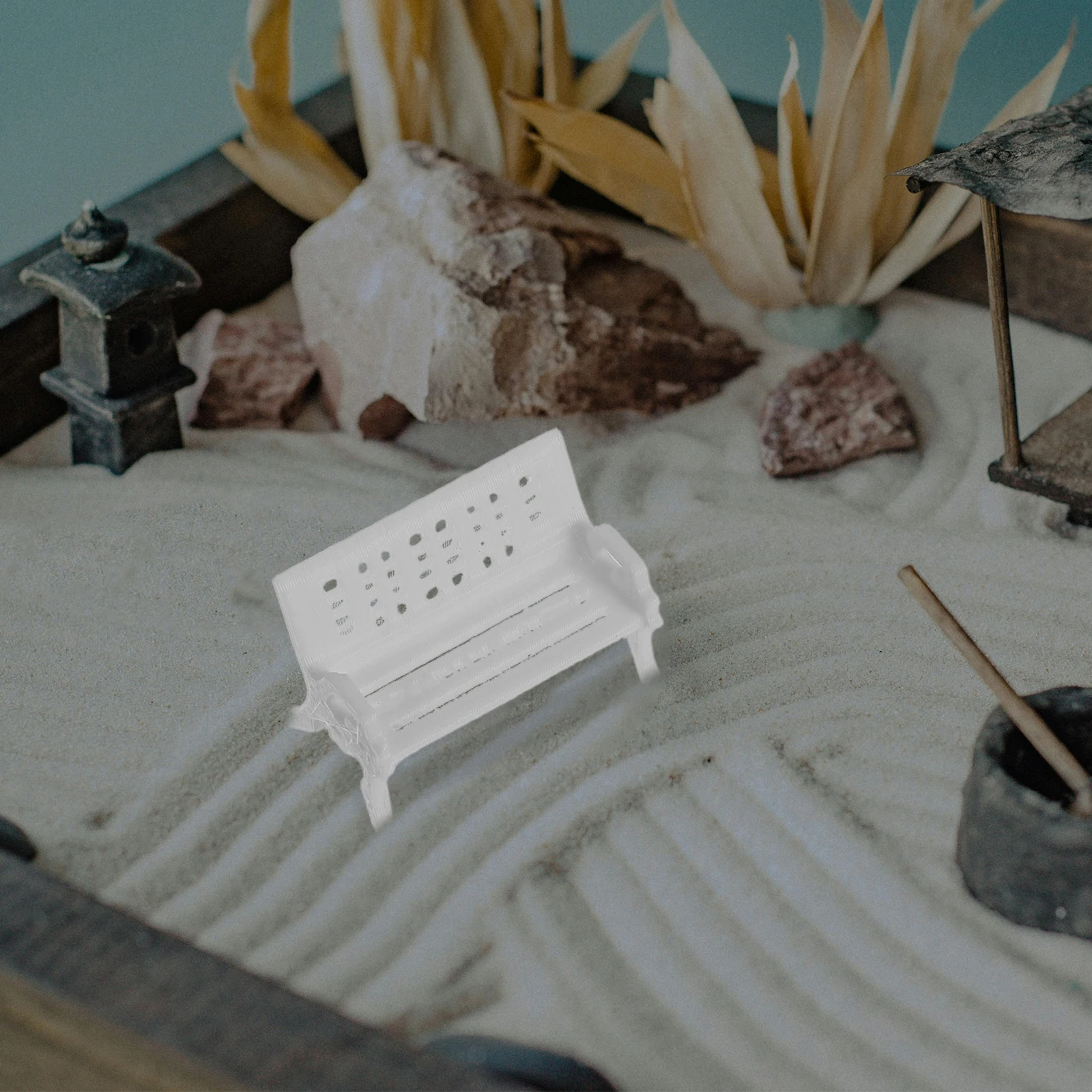 5Pcs Bench Chair Plastic Small Armchair Lightweight Portable Desktop Ornament Miniature Furniture Display