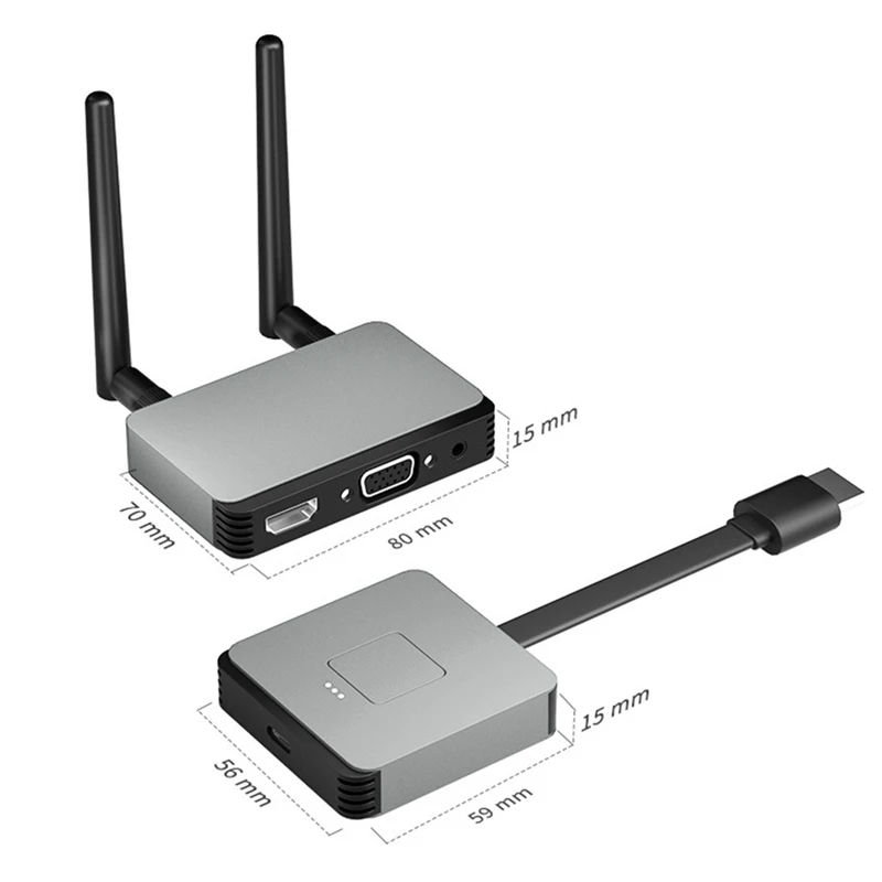 50M Wireless Transmission Video Transmitter and Receiver -Compatible Extender Display Adapter Cable Screen Mirror-ABVP