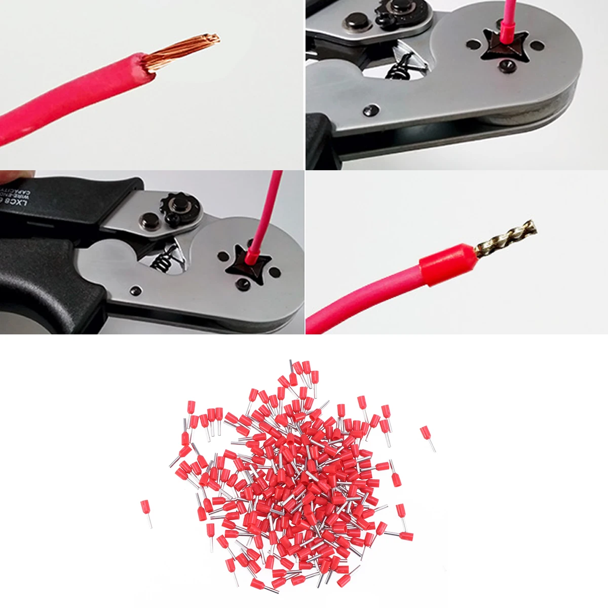 

1000Pcs Insulated Terminals Copper Tin-Plated Electrical Wiring Projects Household Vehicle Crimping Kit