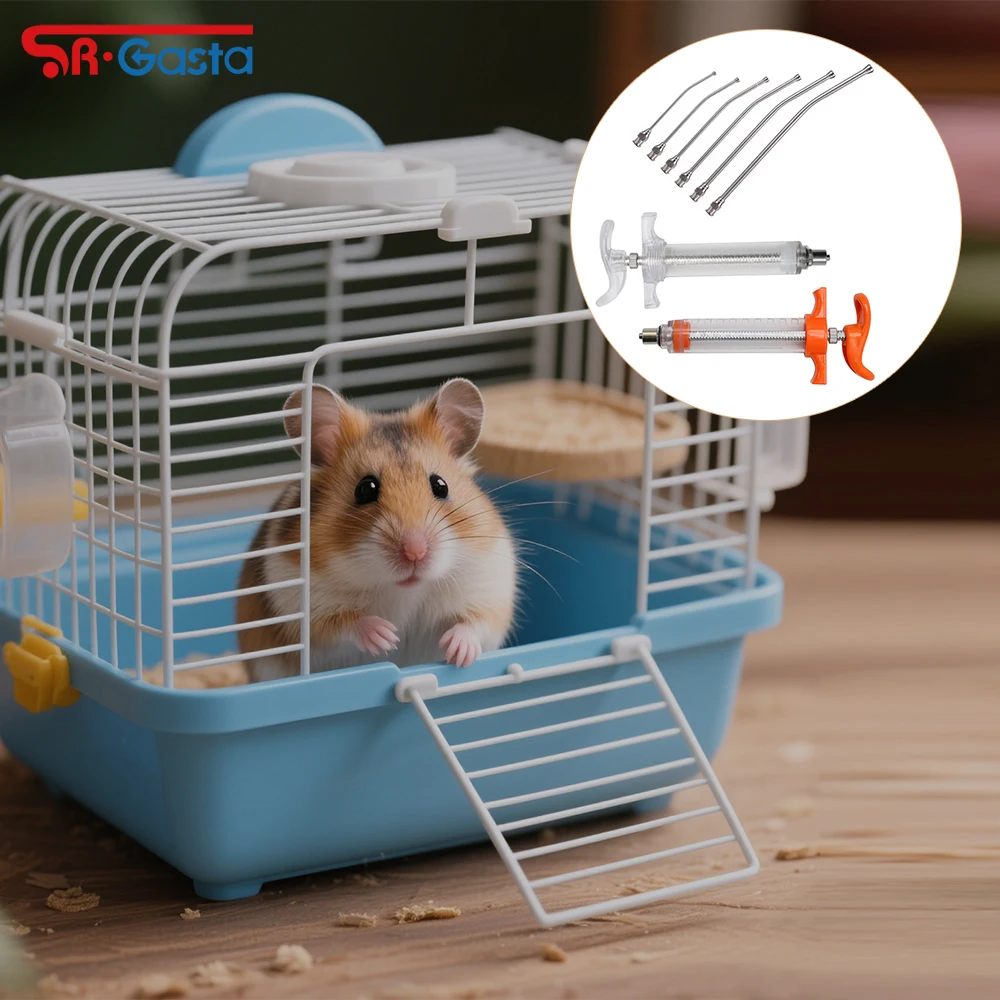 20ML Animal Feeding Syringe With 6PC Curved Gavage Tubes Bird Feeding Feed Medicine Supplies For All kinds Of Bird