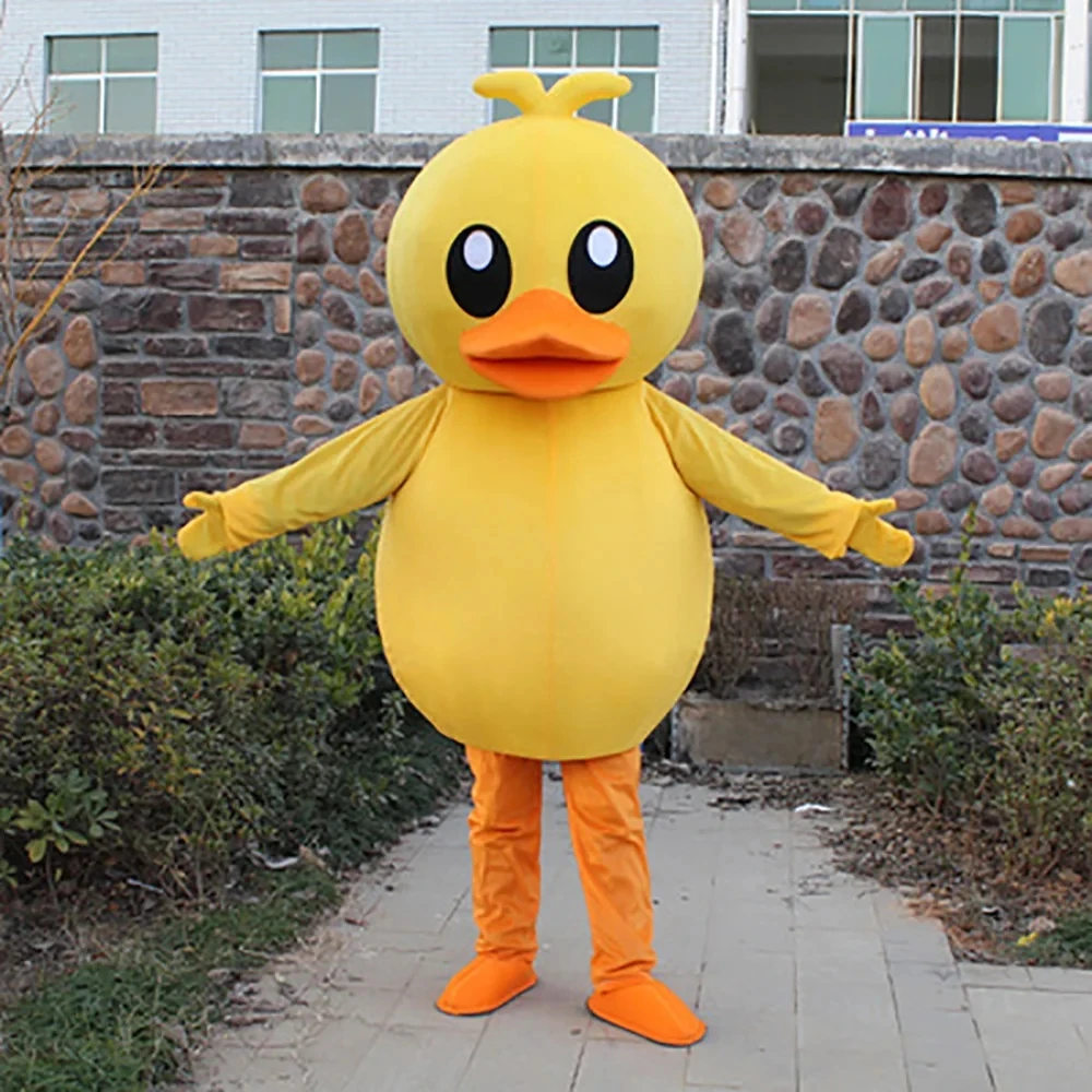 Little Yellow Duck Mascot Cartoon Doll Fantasia, Filme de Anime, Animais, Interpretação, Halloween, Festa de Carnaval, Performance Props