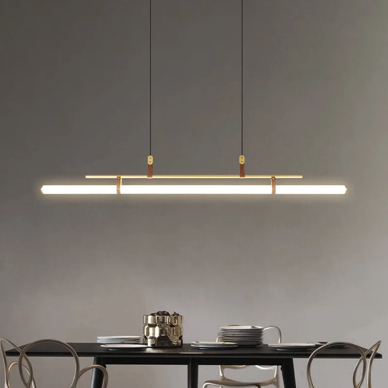 Nordic restaurant lights Modern simple table lights Creative personalized Bar counter One-word light luxury chandelier