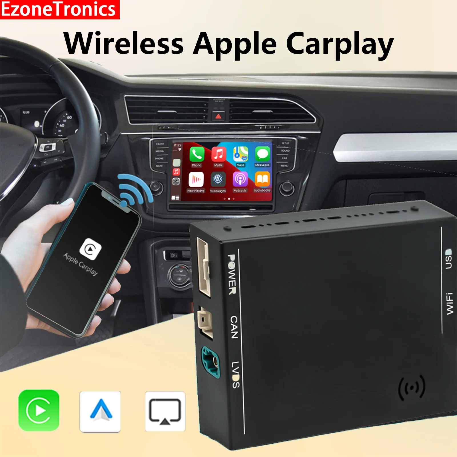 EZonetronics Screen Upgrade Decoder Box CarPlay Android auto Retrofit Kit for VW Golf 7 Tiguan Lamando Skoda Magotan Seat Passat