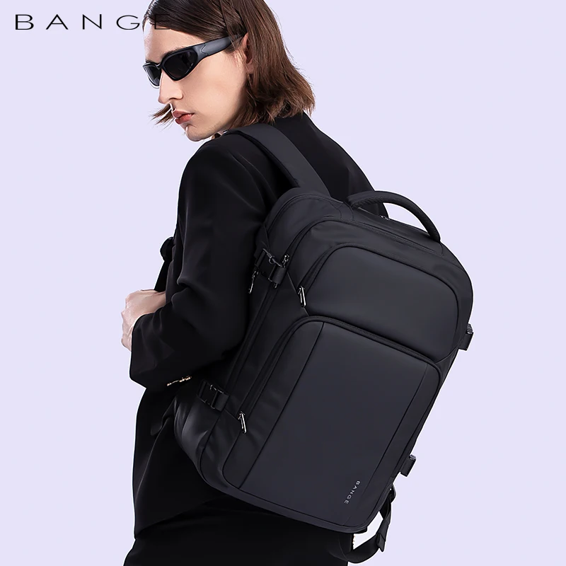 BANGE 2023 Large Capacity Travel Backpack Men 15.6 inch Laptop Backpack Fashion Travel FAA Flight Approved Outdoor Bag for Men