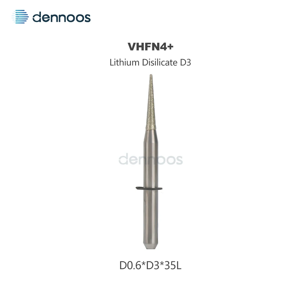 VHF N4+ Dental Emax Milling Burs For Dental Lithium Disilicate Grinding Carborundum coating Drill0.6/1.0/2.4mm L35 Milling Burs