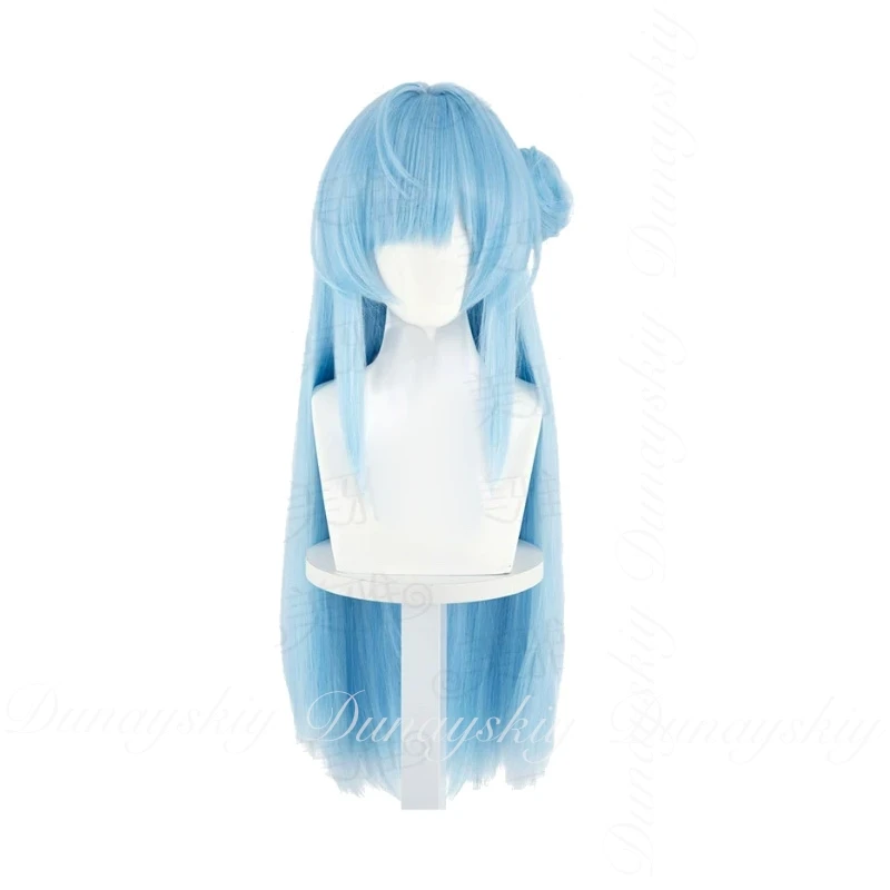 Azur Lane Game HMS Janus Cosplay J-level Destroyer With Blue Side Flower Bud Wig With White Long Dress Cosplay disfraz All Set