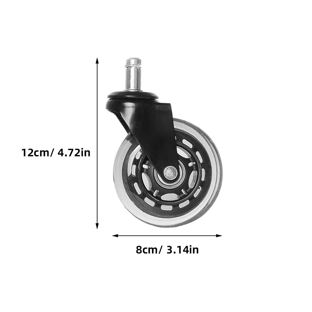 5Pcs Office Chair Caster Wheels Universal Heavy Duty for Hardwood Tile Carpet Smooth Quiet Rolling Sturdy Reliable Furniture