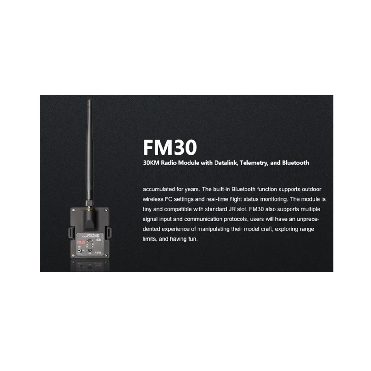 SIYI-FM30 Módulo de Rádio com Receptor Telemetria de Dados, OpenTX Racing Drones, 2.4G, 30km Long Range, FM30 A