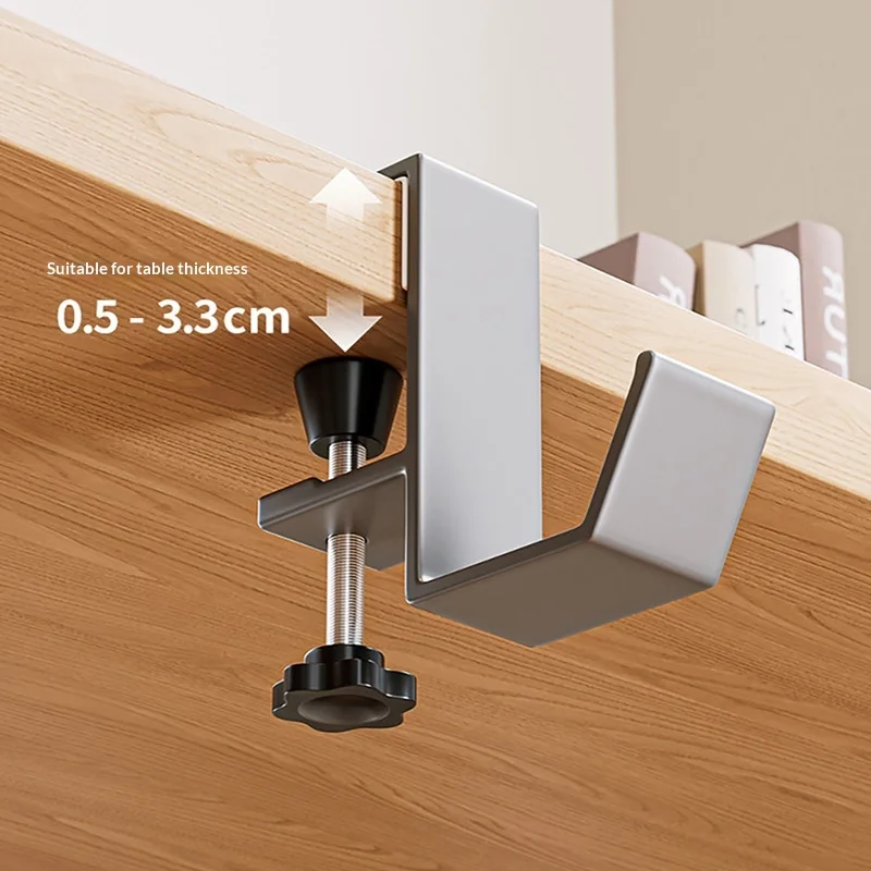 Aluminum Alloy Backpack Hook No Need For Punching Strong Load-bearing Capacity No Trace Student Desk Hook Hardware Adjustable