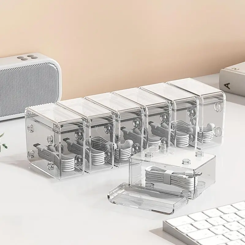 Organizador de cables de carga, almacenamiento de cables desmontable, gran capacidad, a prueba de polvo, Ligero, portátil