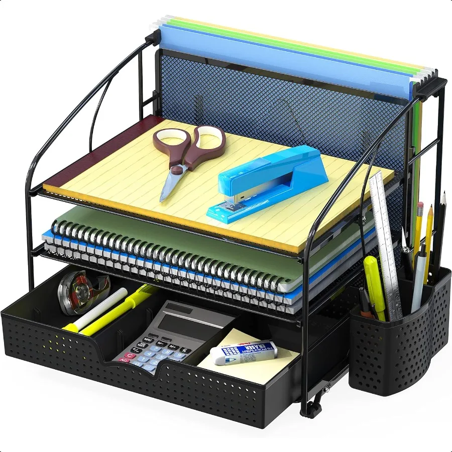 semplice-organizer-da-scrivania-a-3-livelli-per-articoli-per-la-casa-con-cassetto-scorrevole-portadocumenti-sospeso-e-portapenne-accessorio-nero